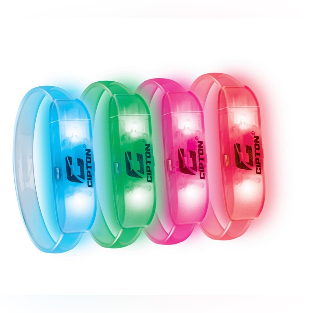 Sports LED Braclets by Clinton, White Glows Red, Blue, Green and Pink, Brand New